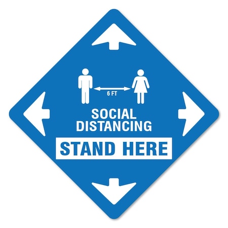 Stand Here Social Distancing Non-Slip Floor Graphic, 3PK